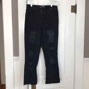 Mossimo High Rise Mom Jean, black, distressed